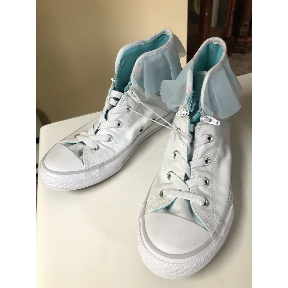 Converse Chuck Taylor All Star Block Party Hi Top Girls Size 3 White Blue